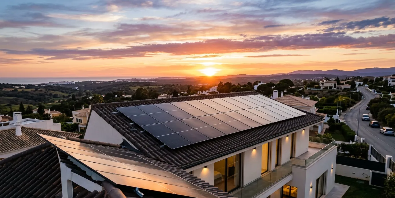 Instalación de paneles solares en un tejado